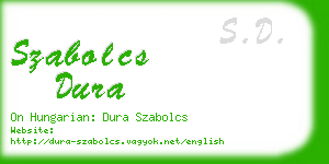 szabolcs dura business card